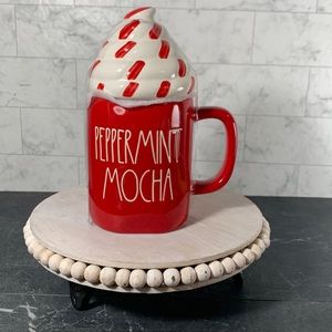 NWT Rae Dunn mug with lid PEPPERMINT MOCHA